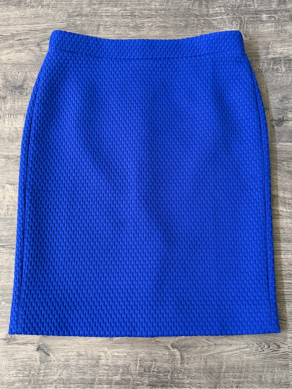 J.Crew No. 2 Pencil Skirt Size 8 Cobalt Blue Textured Office Workwear Preppy - Picture 5 of 10
